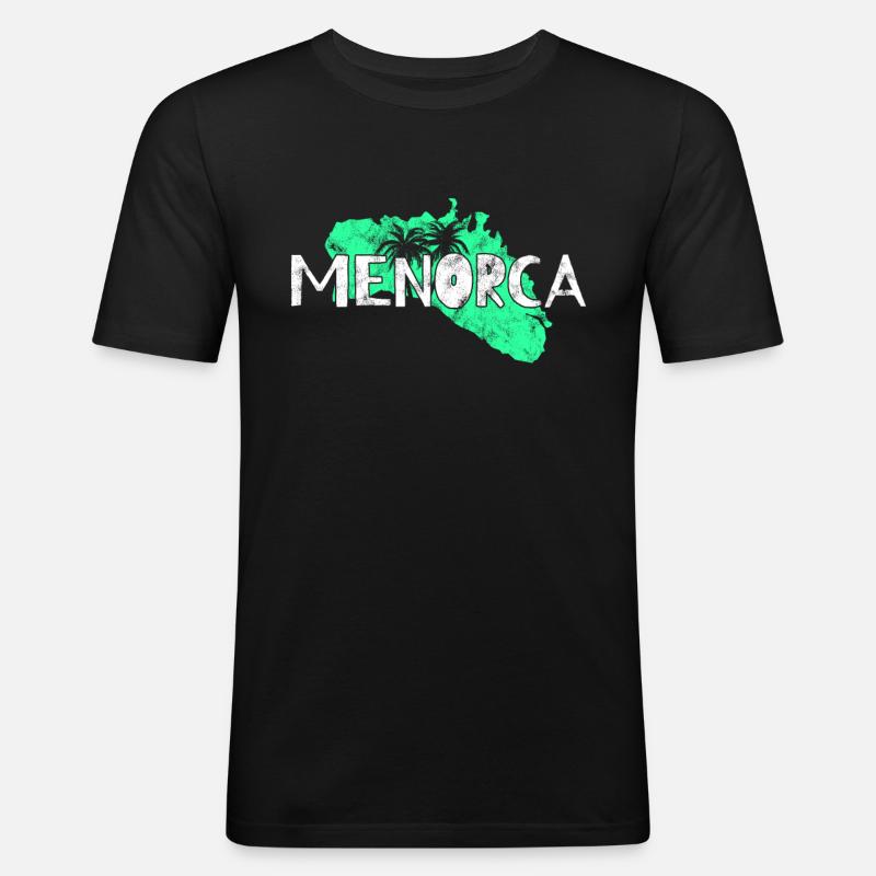 Menorca - Männer Slim Fit T-Shirt - Schwarz