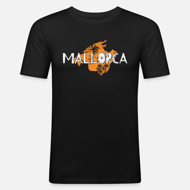 Mallorca - Männer Slim Fit T-Shirt - Schwarz