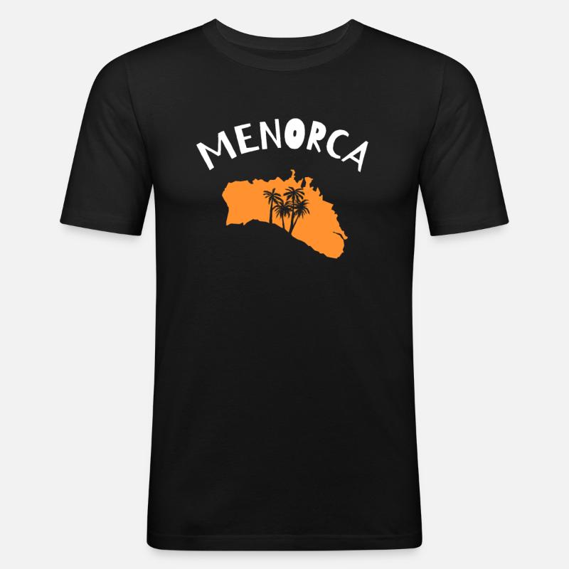 Menorca - Männer Slim Fit T-Shirt - Schwarz