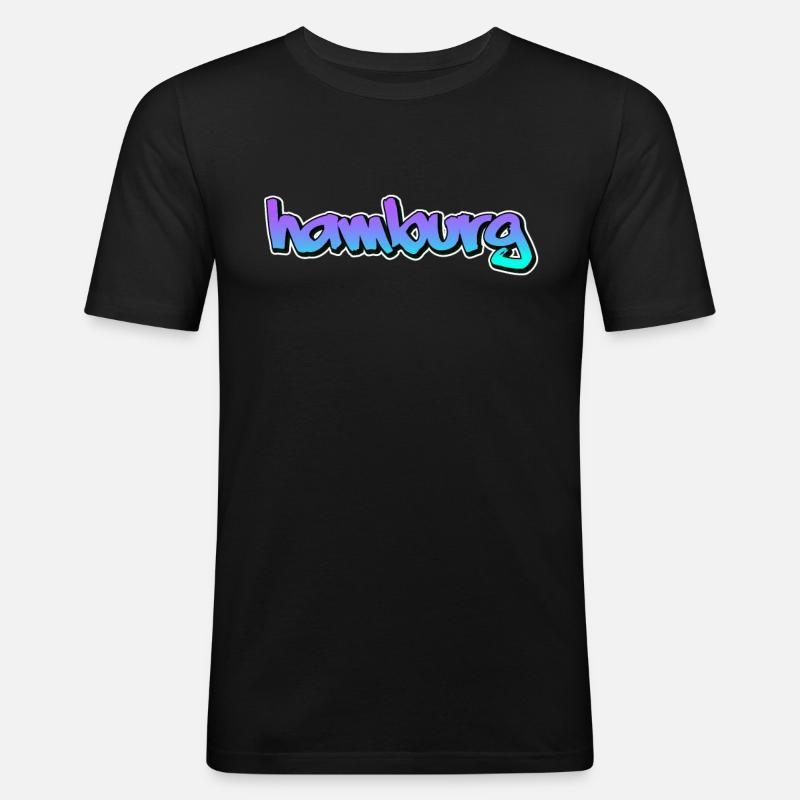 Hamborg - Herre Slim Fit T-Shirt - sort