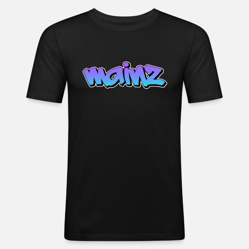 Mainz - Männer Slim Fit T-Shirt - Schwarz