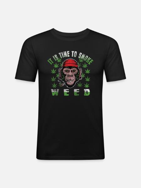 Kiffen Weed Dicton - T-shirt près du corps Homme - noir