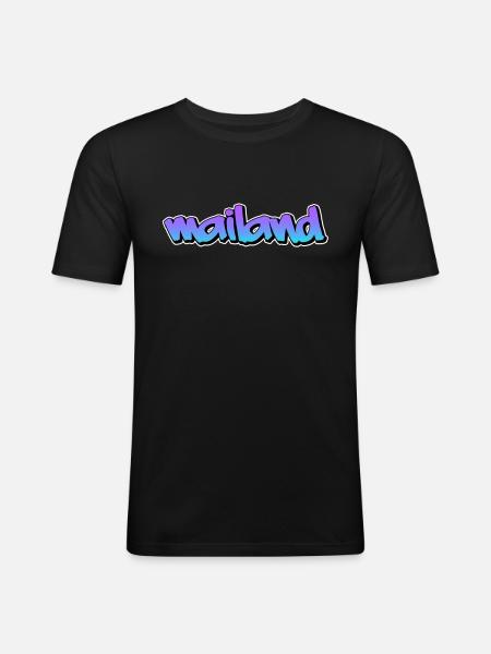 Mailand - Männer Slim Fit T-Shirt - Schwarz