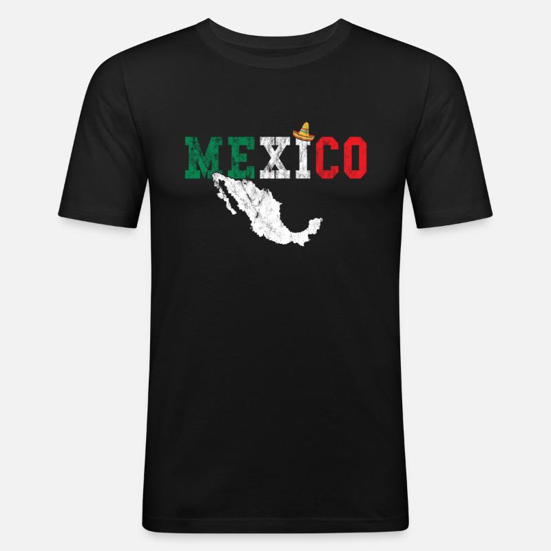 Mexiko - Männer Slim Fit T-Shirt - Schwarz