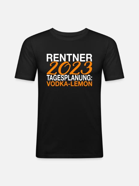 Rentner 2023 Spruch - Männer Slim Fit T-Shirt - Schwarz