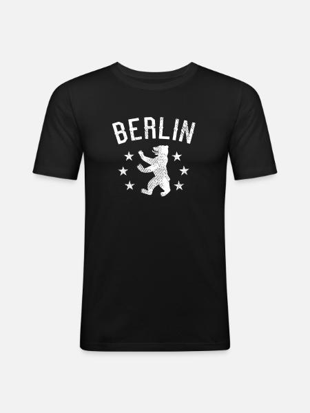 Berlin coat of arms - Men's Slim Fit T-Shirt - black