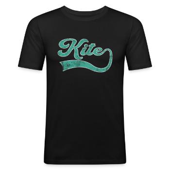 Kite lettering - Men's Slim Fit T-Shirt - black - Front - Nik (191cm)