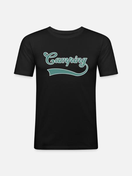 Camping lettering - Men's Slim Fit T-Shirt - black