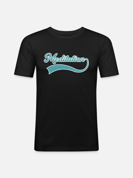 Lettrage de méditation - T-shirt près du corps Homme - noir