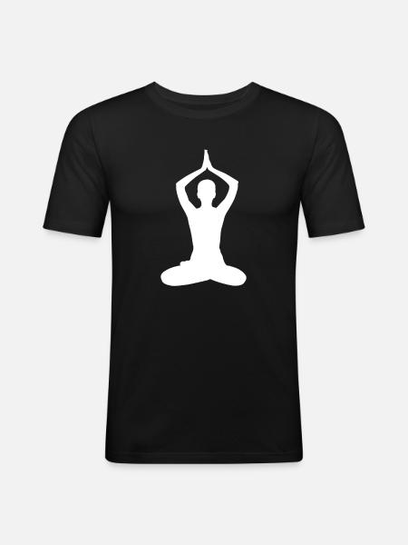 Yoga Meditation Silhouette - Men's Slim Fit T-Shirt - black