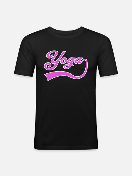 Yoga lettering - Men's Slim Fit T-Shirt - black