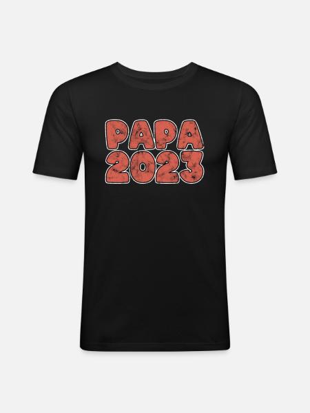 Papa 2023 - Men's Slim Fit T-Shirt - black