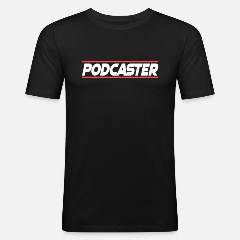 Podcaster Podcast host - Männer Slim Fit T-Shirt - Schwarz