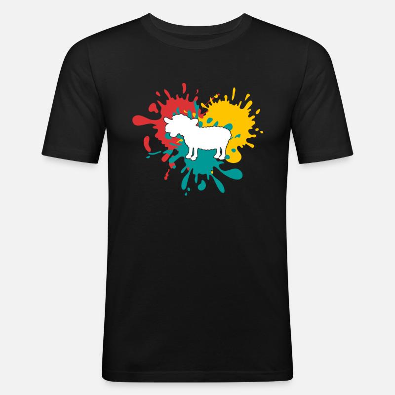 Schaf - Männer Slim Fit T-Shirt - Schwarz