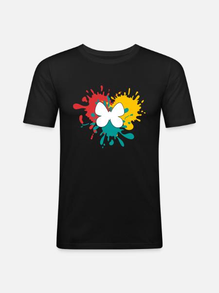 Papillon - T-shirt près du corps Homme - noir