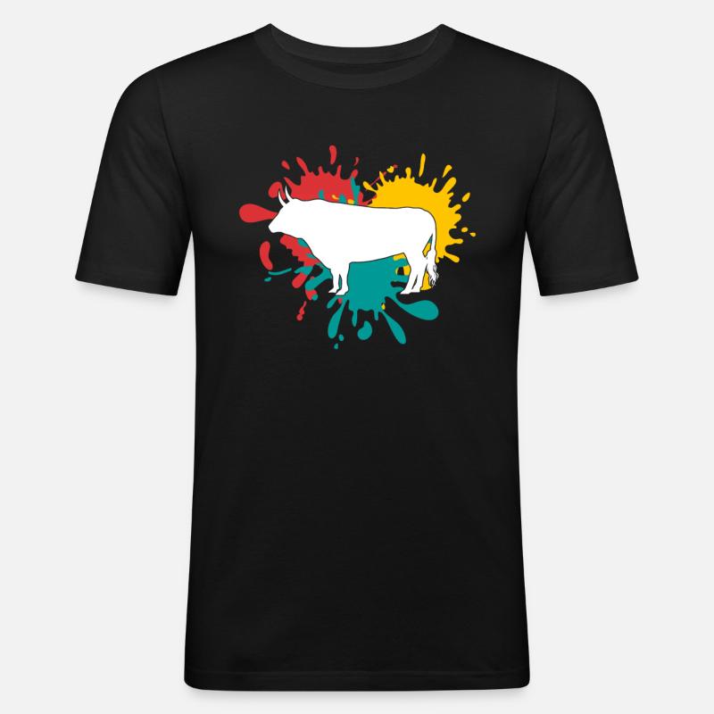 Stier - Männer Slim Fit T-Shirt - Schwarz