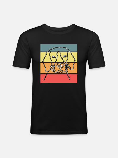 Dog Dog Head Retro - Men's Slim Fit T-Shirt - black