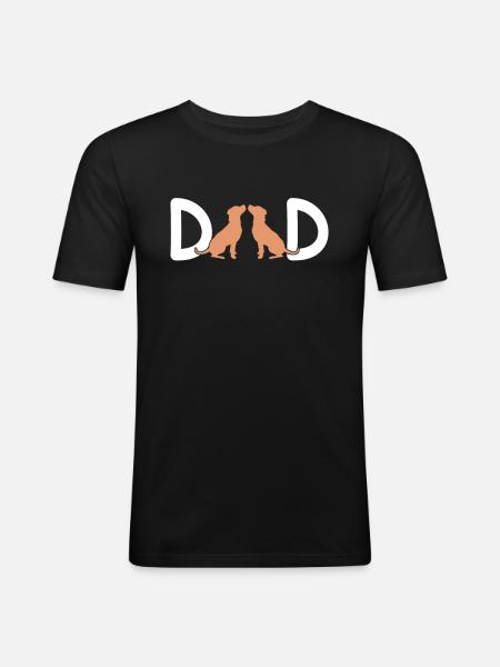 Chiens Papa - T-shirt près du corps Homme - noir