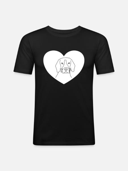 Dog Dog Head Heart - Men's Slim Fit T-Shirt - black