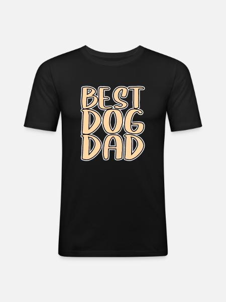 Best Dog Dad - Men's Slim Fit T-Shirt - black