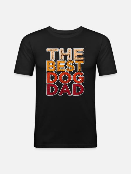 best dog daddy retro - Men's Slim Fit T-Shirt - black