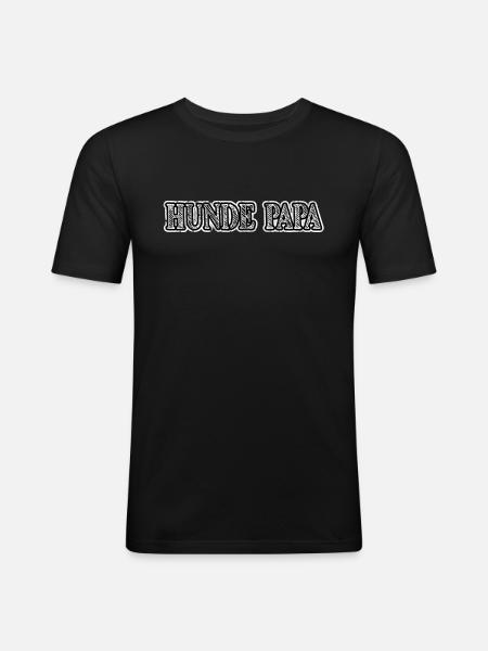 Hunde Papa - Männer Slim Fit T-Shirt - Schwarz