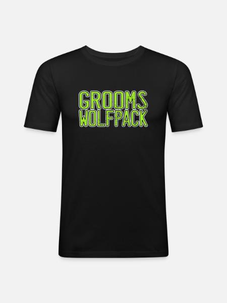 Groom's Wolf Pack - Men's Slim Fit T-Shirt - black