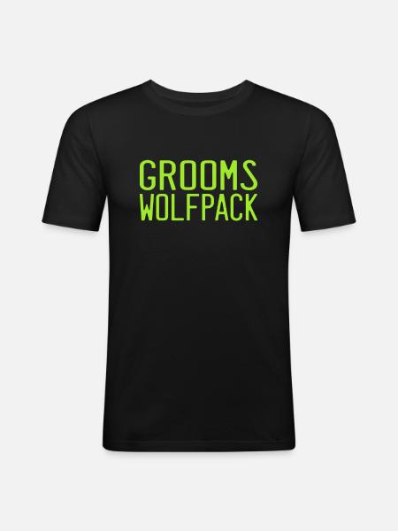 Groom's Wolf Pack - Men's Slim Fit T-Shirt - black