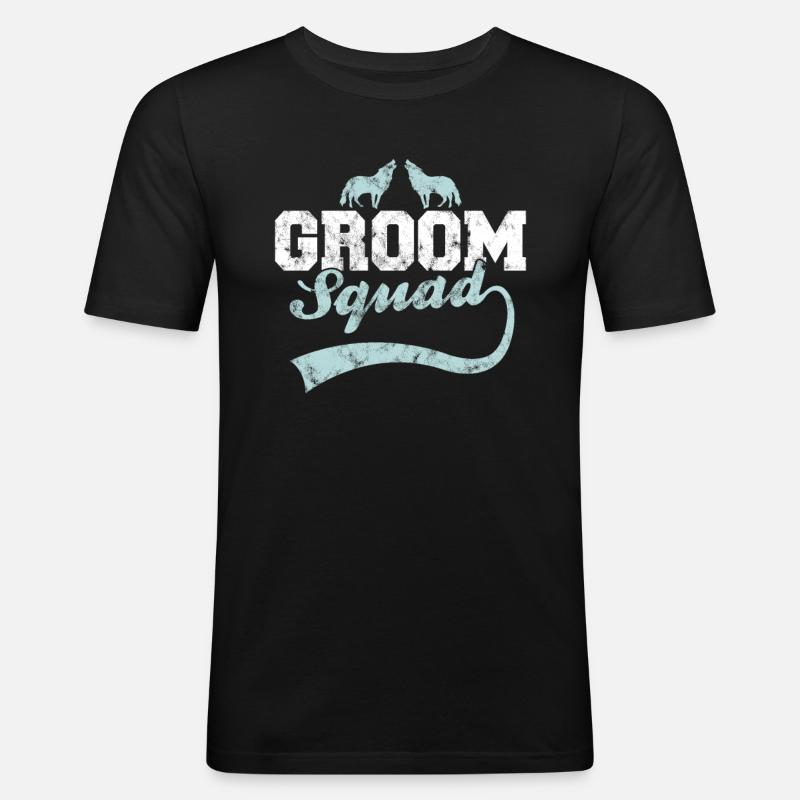 Bräutigam's Wolfsrudel - Männer Slim Fit T-Shirt - Schwarz