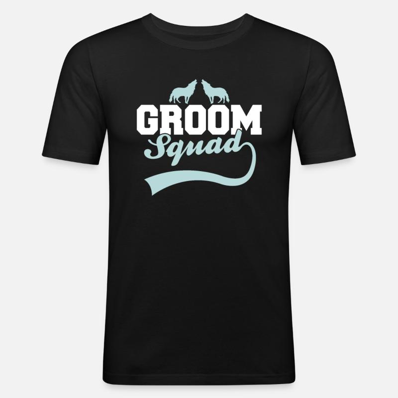 Groom's Wolf Pack - Men's Slim Fit T-Shirt - black