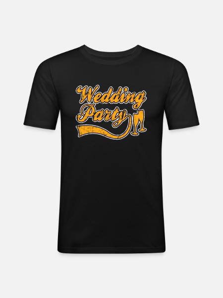 Hochzeitsfeier - Männer Slim Fit T-Shirt - Schwarz