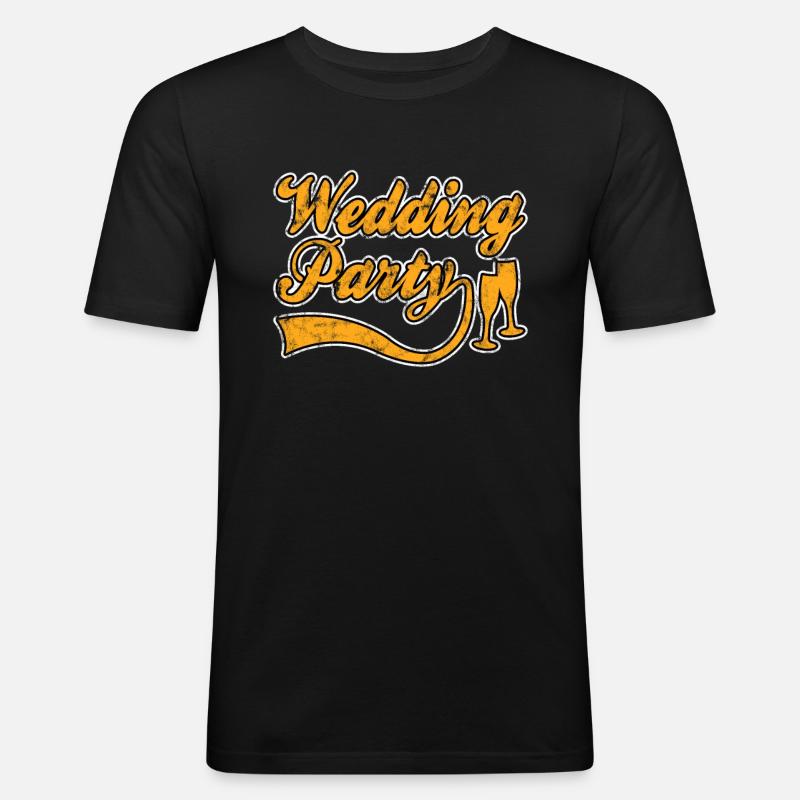 Hochzeitsfeier - Männer Slim Fit T-Shirt - Schwarz