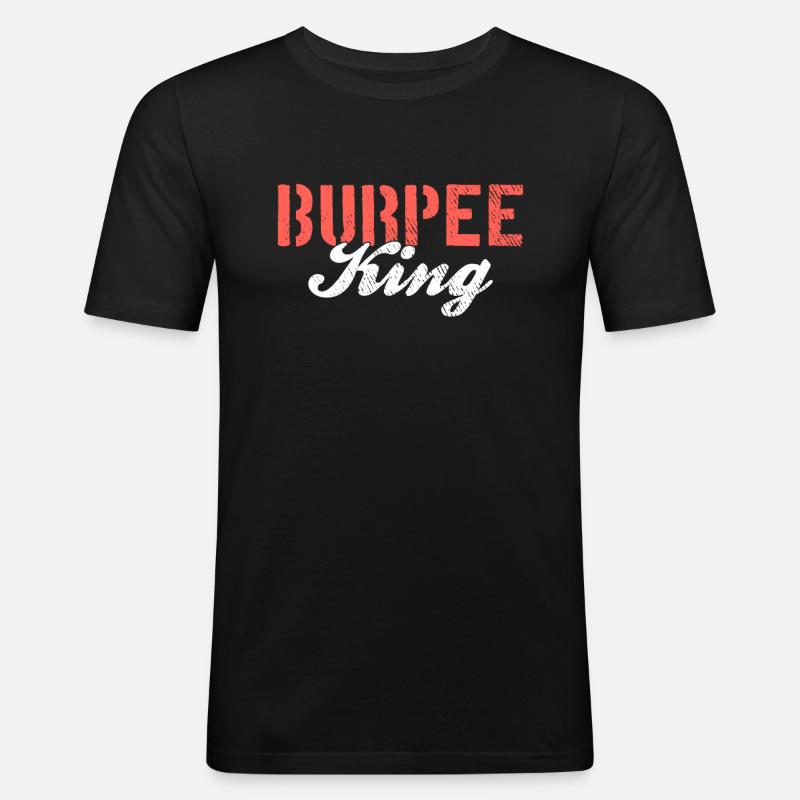 Burpee King - Männer Slim Fit T-Shirt - Schwarz