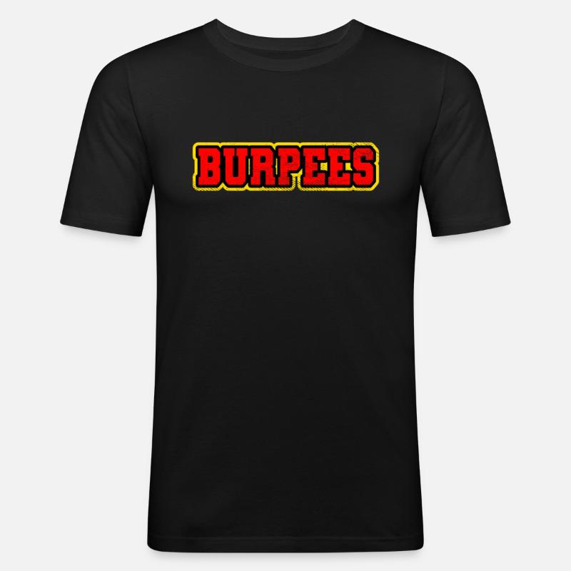 Burpees - Männer Slim Fit T-Shirt - Schwarz