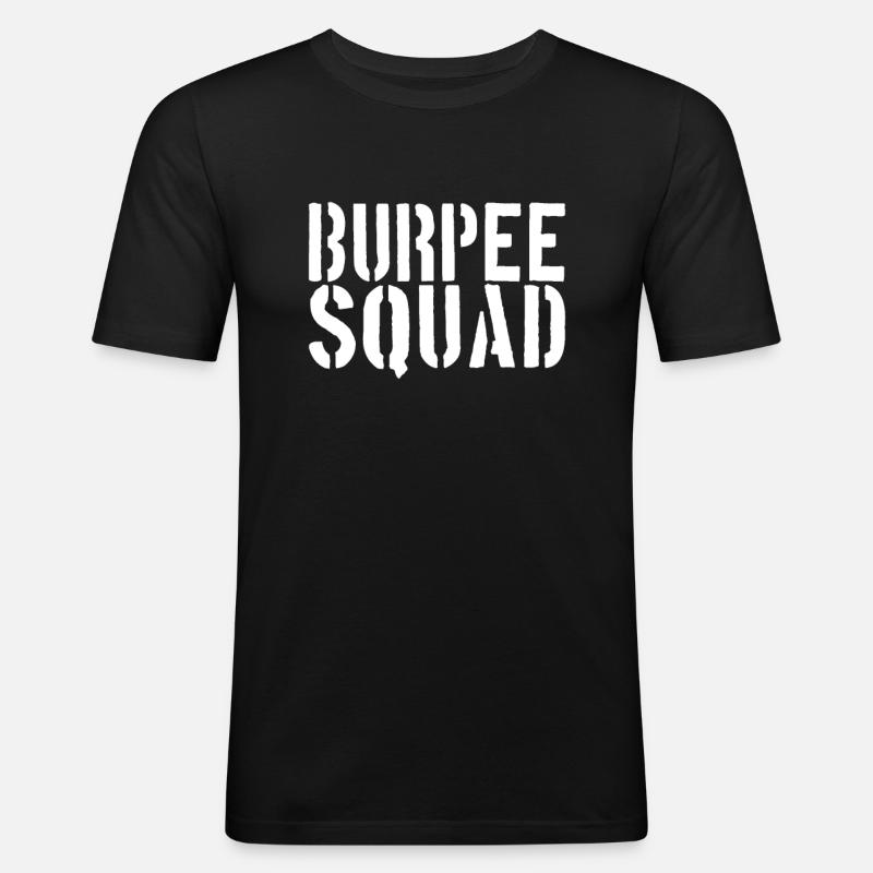 Burpee Squad - Männer Slim Fit T-Shirt - Schwarz