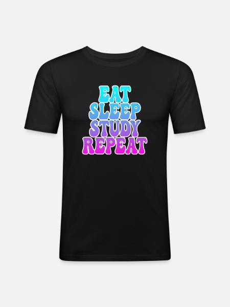 Eating Sleeping Studying - Men's Slim Fit T-Shirt - black