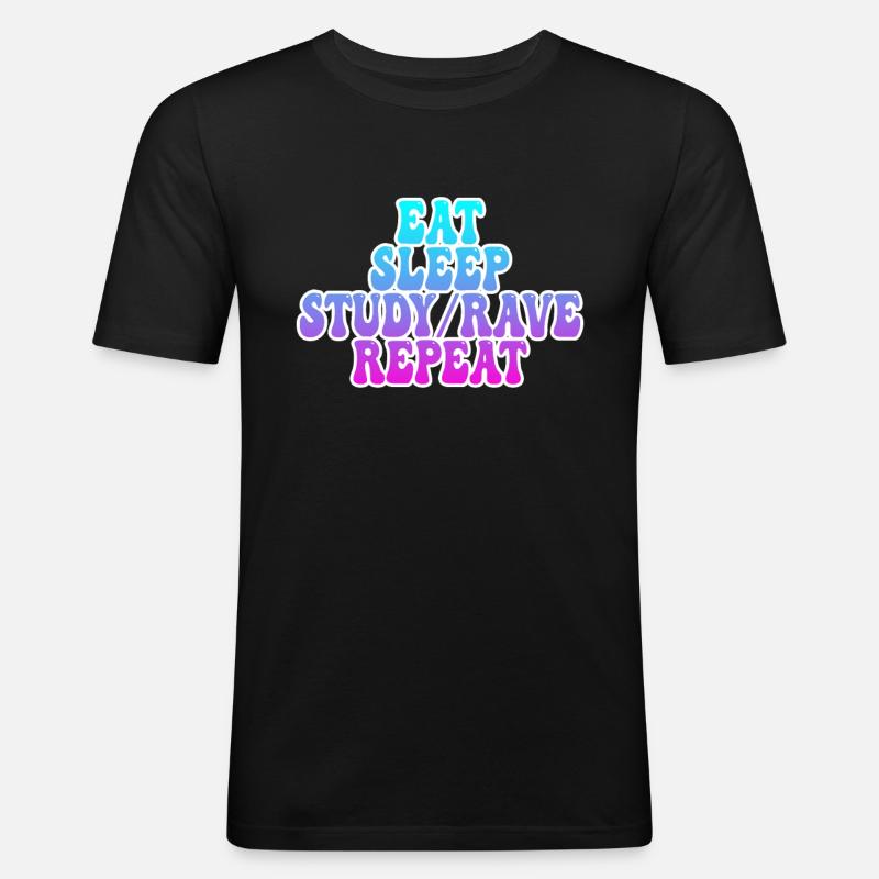 Studieren und Raven - Männer Slim Fit T-Shirt - Schwarz