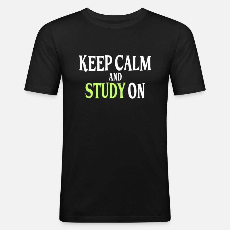 Studieren Spruch - Männer Slim Fit T-Shirt - Schwarz