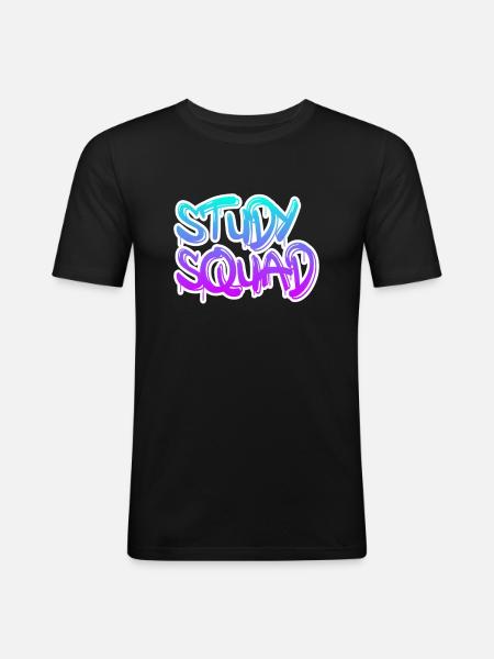 study squad - Männer Slim Fit T-Shirt - Schwarz