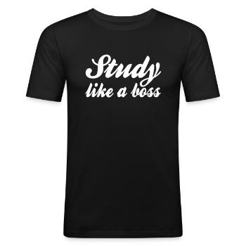 Study Saying - Men's Slim Fit T-Shirt - black - Front - Nik (191cm)