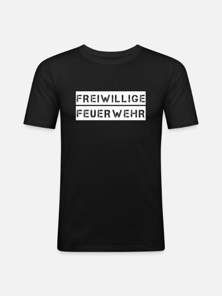 Freiwillige Feuerwehr - Männer Slim Fit T-Shirt - Schwarz