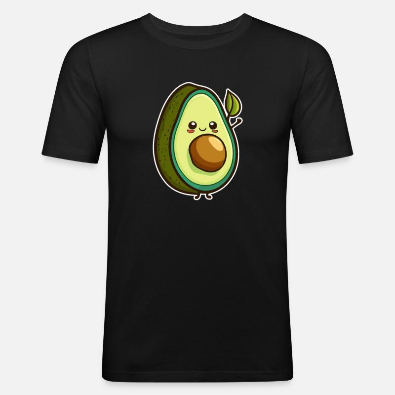Avocado - Männer Slim Fit T-Shirt - Schwarz