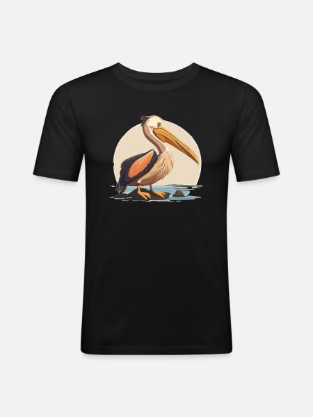 Pélican - T-shirt près du corps Homme - noir