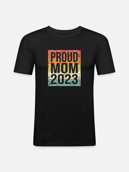 proud mom retro 2023 - Men's Slim Fit T-Shirt - black