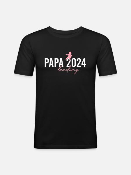 Dad 2024 loading - Men's Slim Fit T-Shirt - black