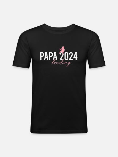 Dad 2024 loading - Men's Slim Fit T-Shirt - black
