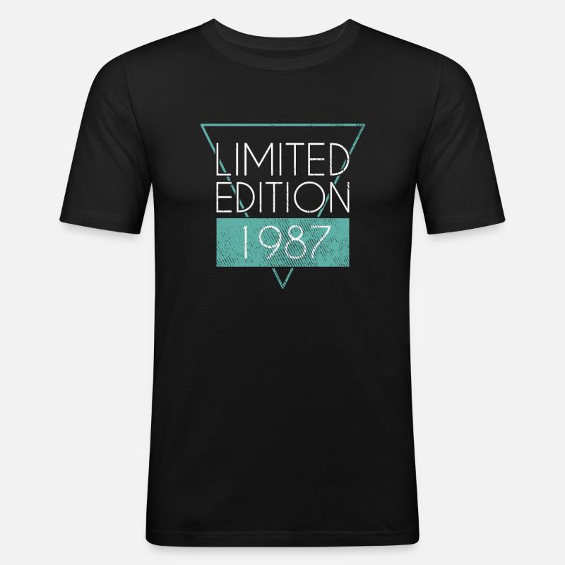 Édition limitée 1987 - T-shirt près du corps Homme - noir