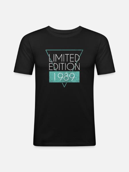 Édition limitée 1989 - T-shirt près du corps Homme - noir