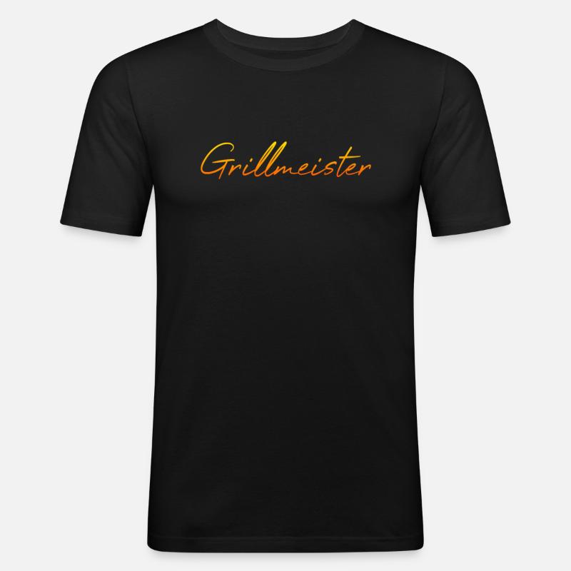 Grillmeister - Männer Slim Fit T-Shirt - Schwarz