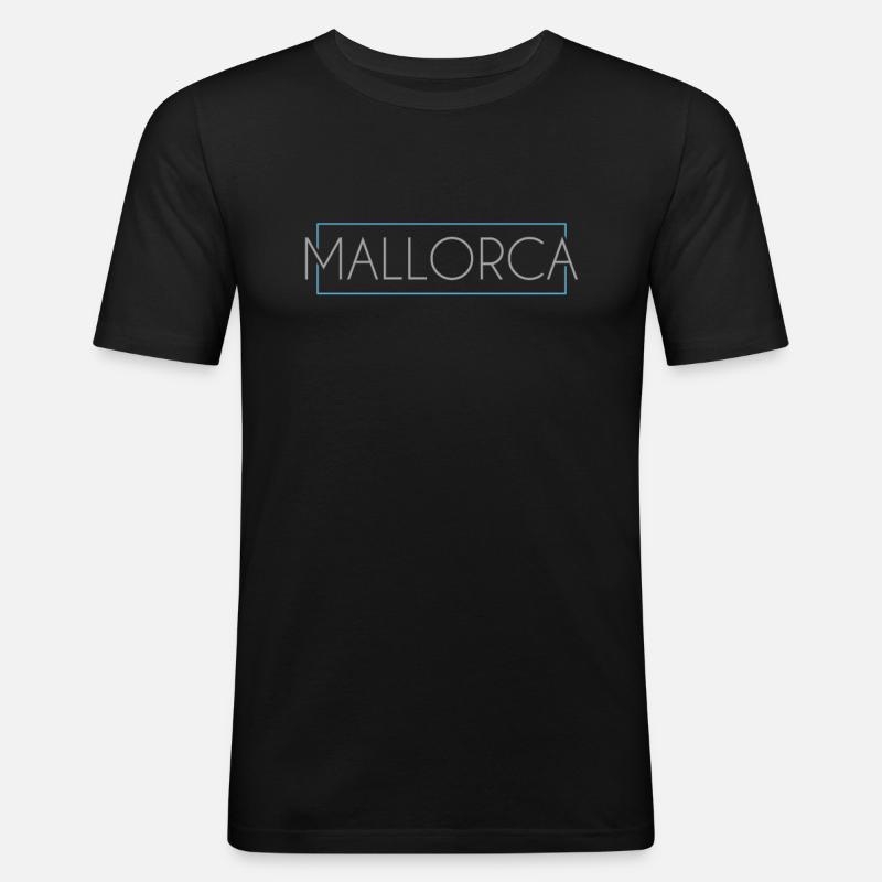 Mallorca Logo - Männer Slim Fit T-Shirt - Schwarz